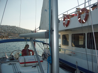 Snow White boarding a ferry boat